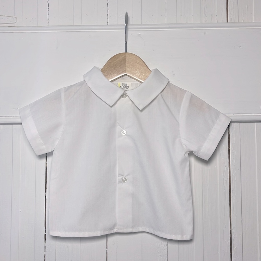 VINTAGE EUC Boys Classic Peter Pan Collar Short Sleeve Layering Shirt